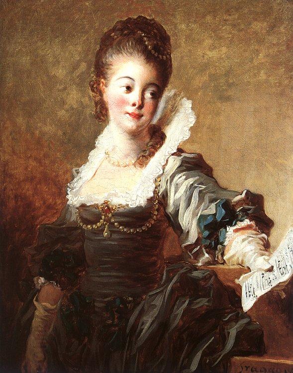 Jean Honore Fragonard Portrait of a Singer Holding a Sheet of Music China oil painting art